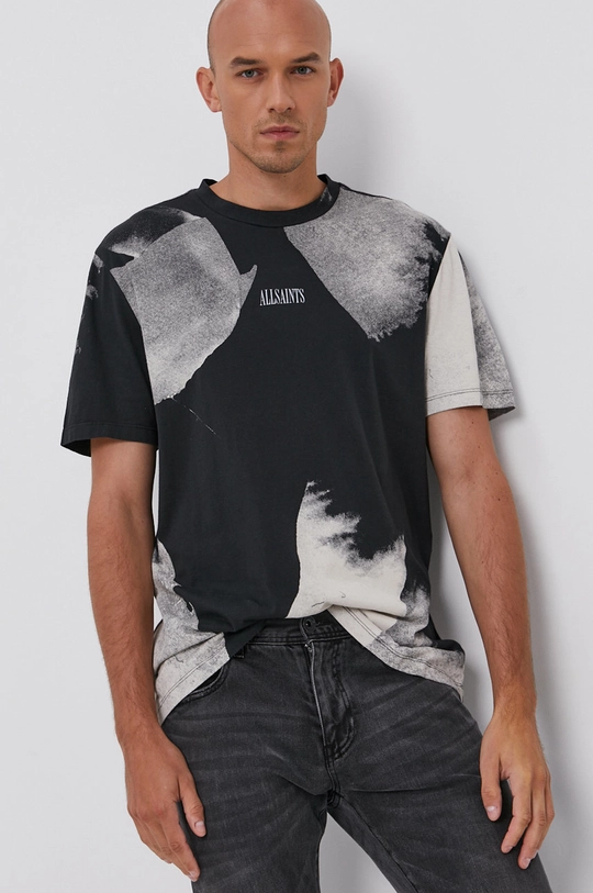 AllSaints T-shirt bawełniany SANTANA SS CREW czarny