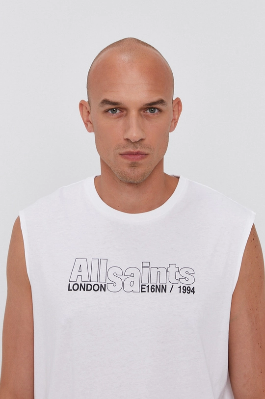 biały AllSaints T-shirt HOLLOWPOINT SL CREW