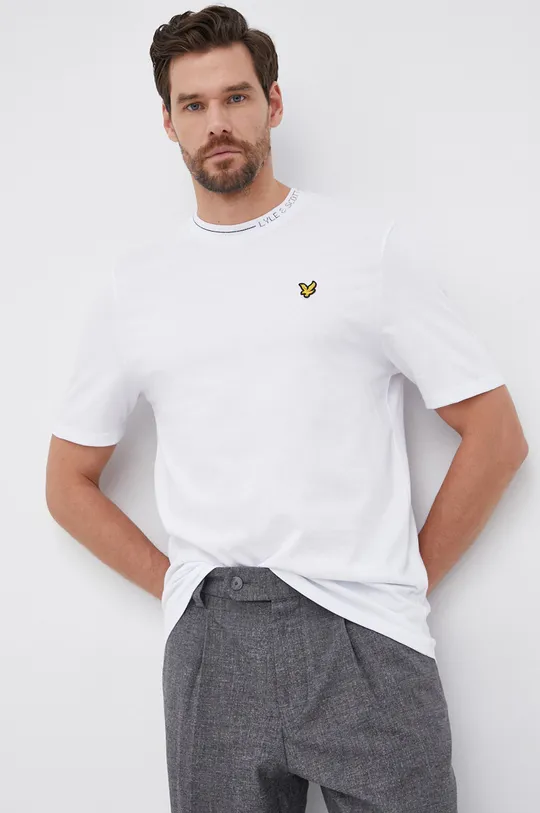 biały Lyle & Scott - T-shirt bawełniany Męski