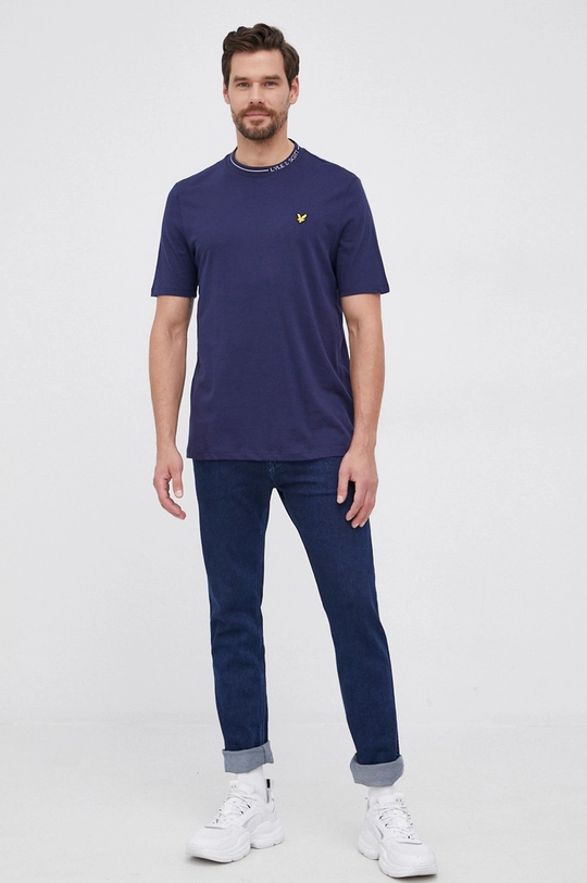 Lyle & Scott - T-shirt bawełniany granatowy