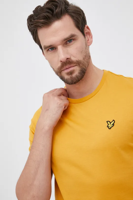 κίτρινο Lyle & Scott - Βαμβακερό μπλουζάκι Ανδρικά