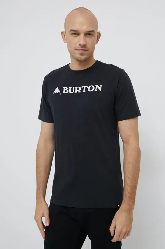 чёрный Хлопковая футболка Burton Мужской