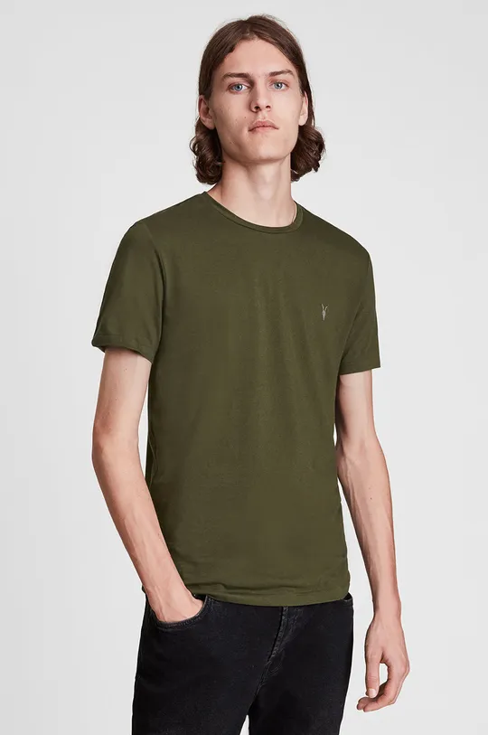 зелений Бавовняна футболка AllSaints Чоловічий