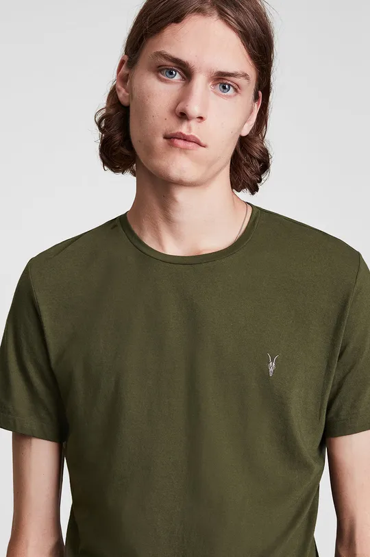 Хлопковая футболка AllSaints зелёный
