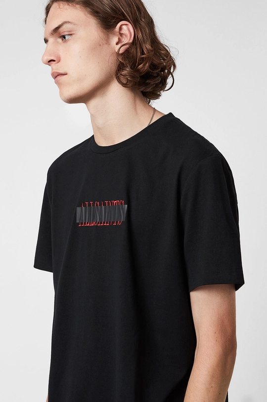 AllSaints T-shirt bawełniany STAMP LAMINATE SS CR czarny