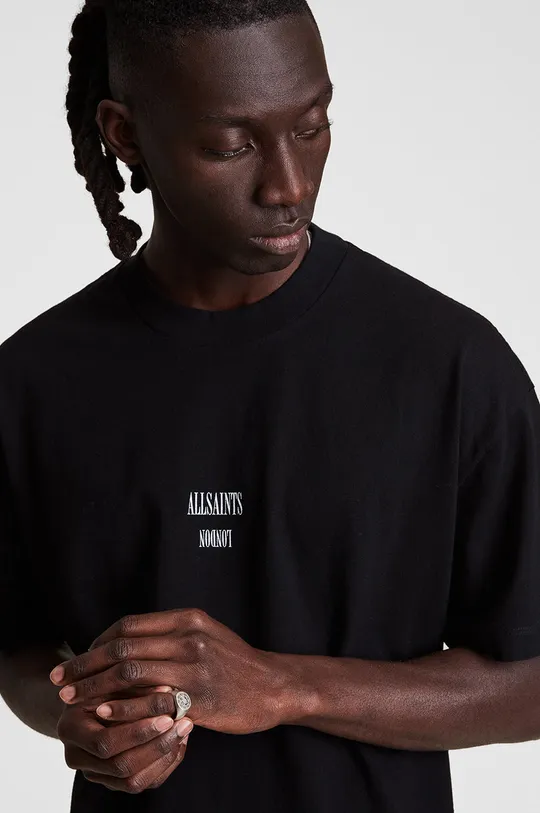 AllSaints T-shirt bawełniany DIXON SS CREW czarny