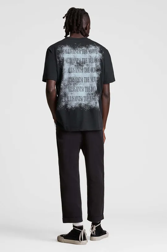 czarny AllSaints T-shirt bawełniany SHADOW STAMP SS CREW