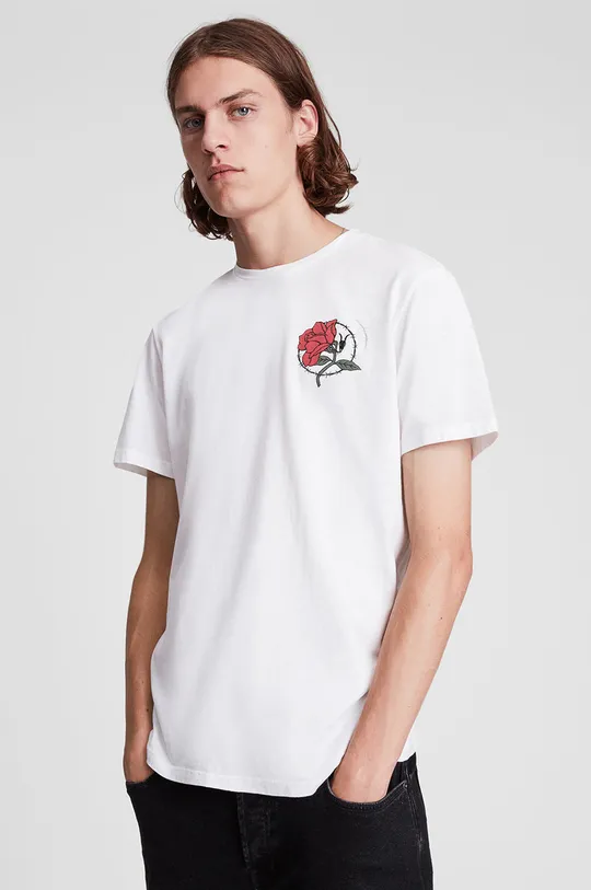 biały AllSaints T-shirt bawełniany NUROSE BRACE SS CREW Męski