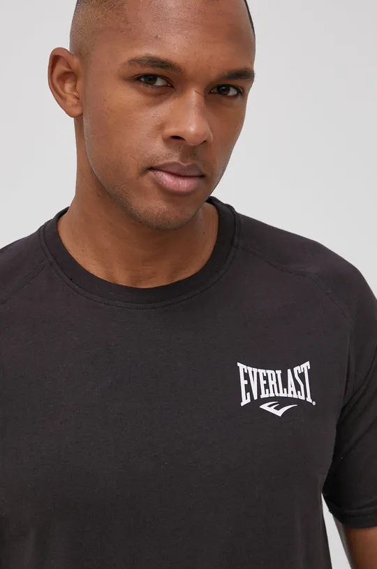μαύρο Βαμβακερό μπλουζάκι Everlast Ανδρικά