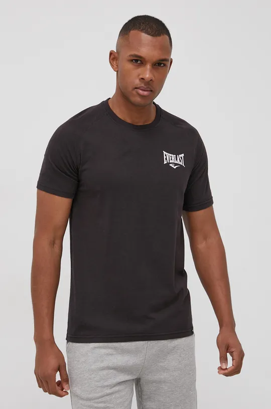 μαύρο Βαμβακερό μπλουζάκι Everlast