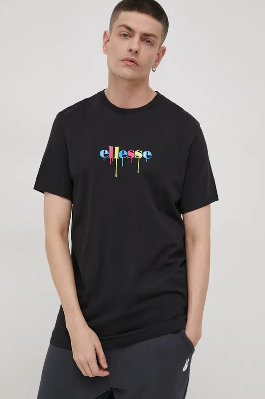 czarny Ellesse - T-shirt bawełniany