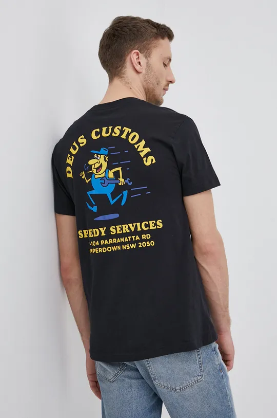 czarny Deus Ex Machina T-shirt bawełniany Męski