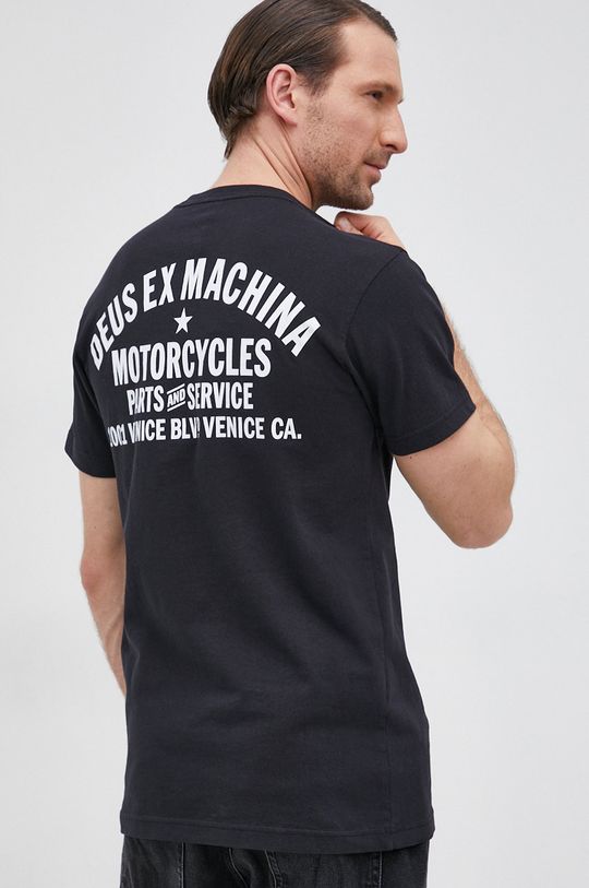 černá Bavlněné tričko Deus Ex Machina Pánský