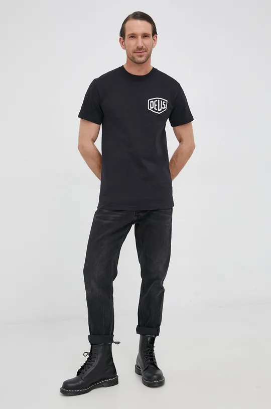 Bavlnené tričko Deus Ex Machina čierna