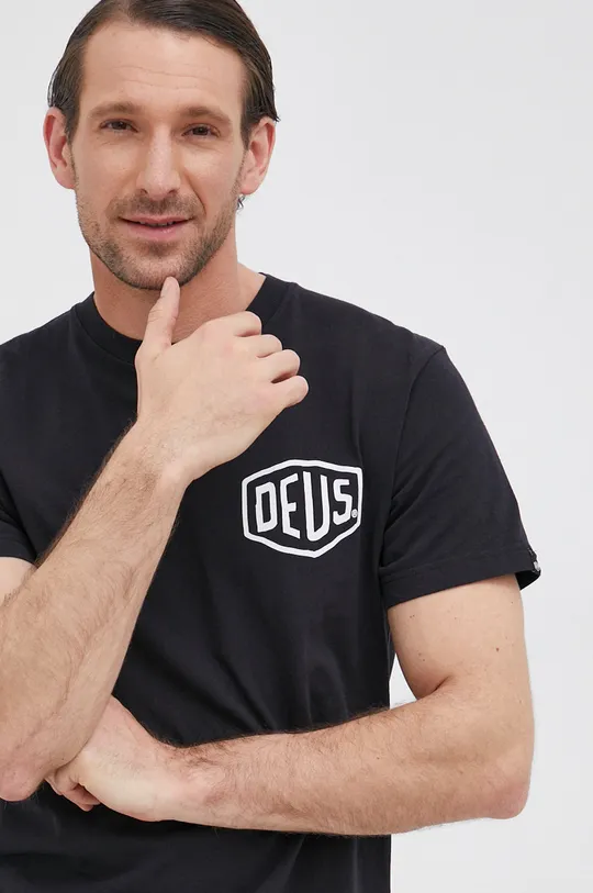 czarny Deus Ex Machina T-shirt bawełniany