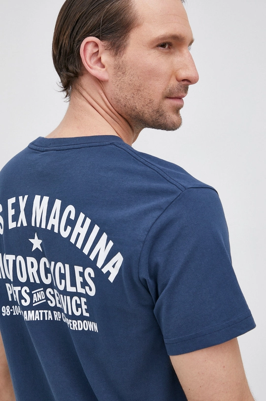 granatowy Deus Ex Machina T-shirt bawełniany