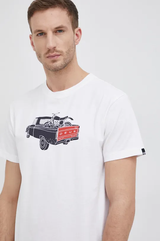biały Deus Ex Machina T-shirt bawełniany Męski