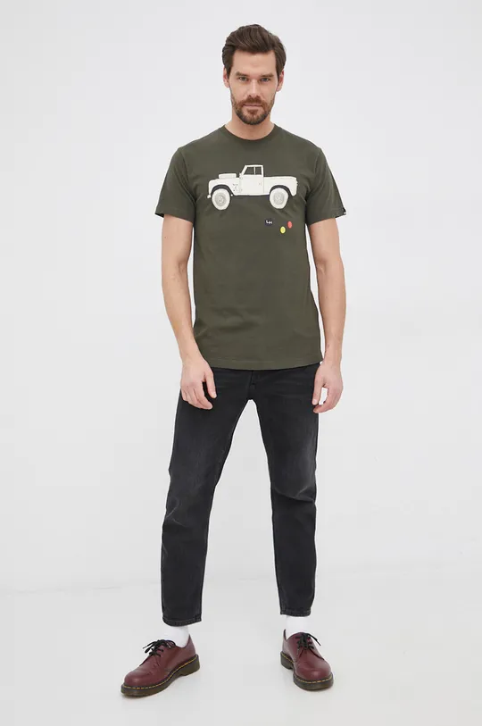 Deus Ex Machina T-shirt bawełniany zielony