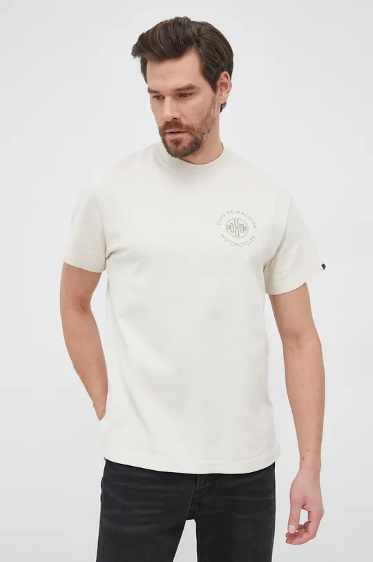 Deus Ex Machina T-shirt bawełniany kremowy