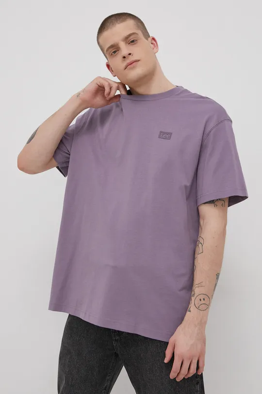 Lee T-shirt bawełniany fioletowy