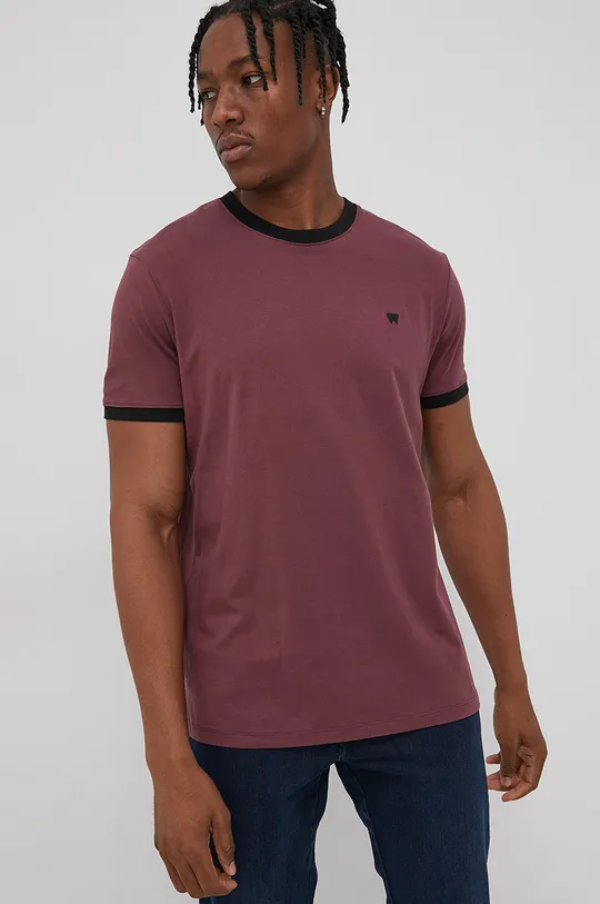 fioletowy Wrangler T-shirt bawełniany