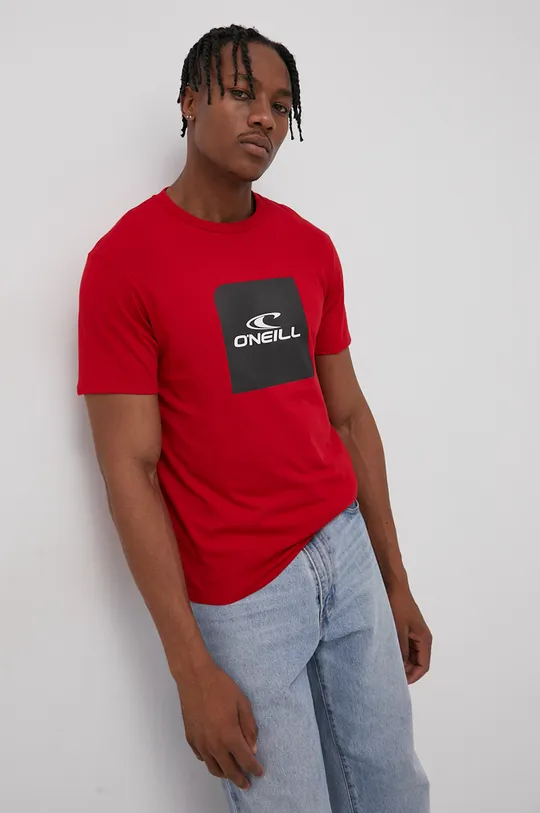 czerwony O'Neill T-shirt bawełniany Męski