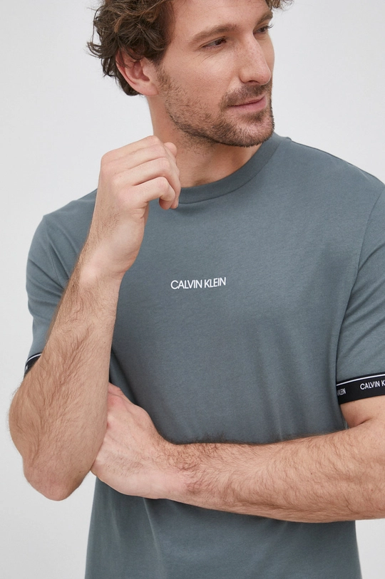 πράσινο Βαμβακερό μπλουζάκι Calvin Klein