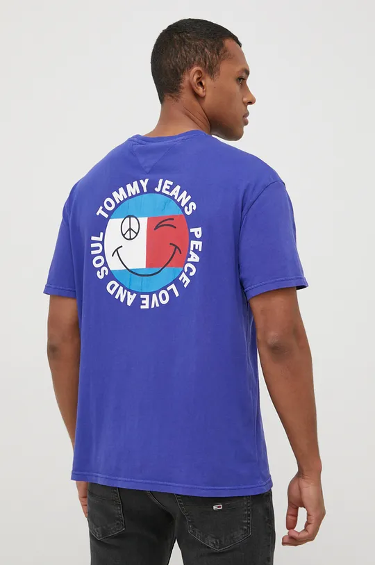 μπλε Tommy Jeans - Βαμβακερό μπλουζάκι Ανδρικά
