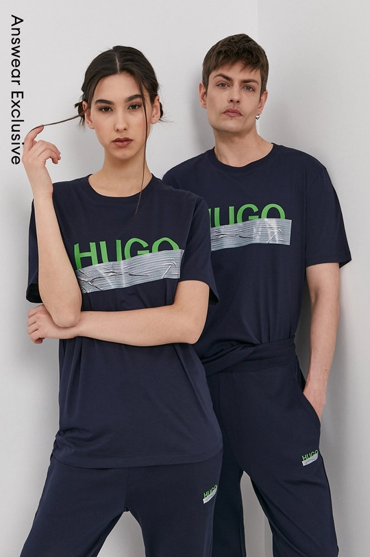 granatowy Hugo T-shirt 50436413. Unisex