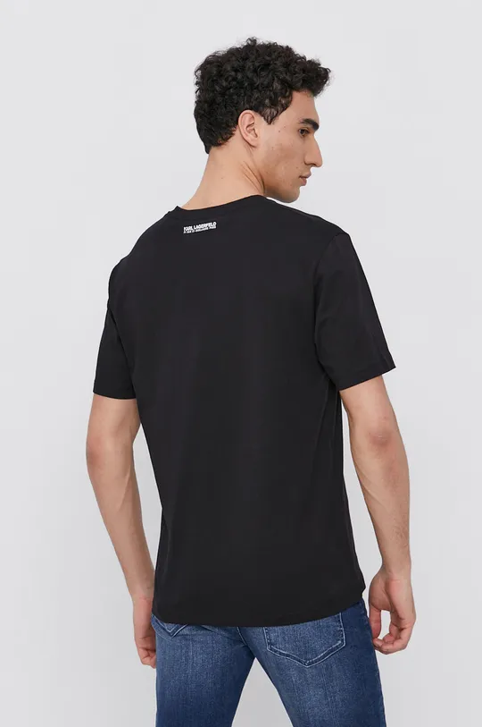czarny Karl Lagerfeld T-shirt bawełniany 211W1783