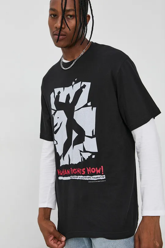 Βαμβακερό μπλουζάκι Reebok Classic μαύρο