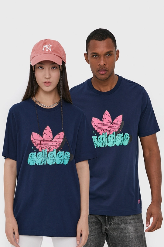 sötétkék adidas Originals pamut póló H13480 Uniszex