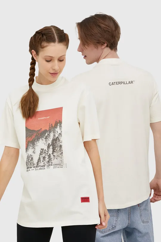beżowy Caterpillar T-shirt Unisex