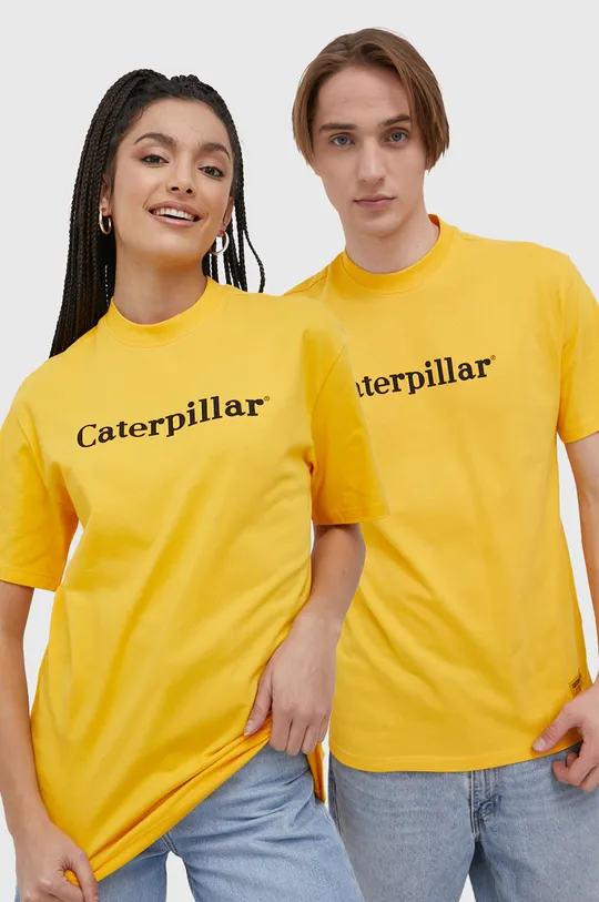 κίτρινο Βαμβακερό μπλουζάκι Caterpillar Unisex