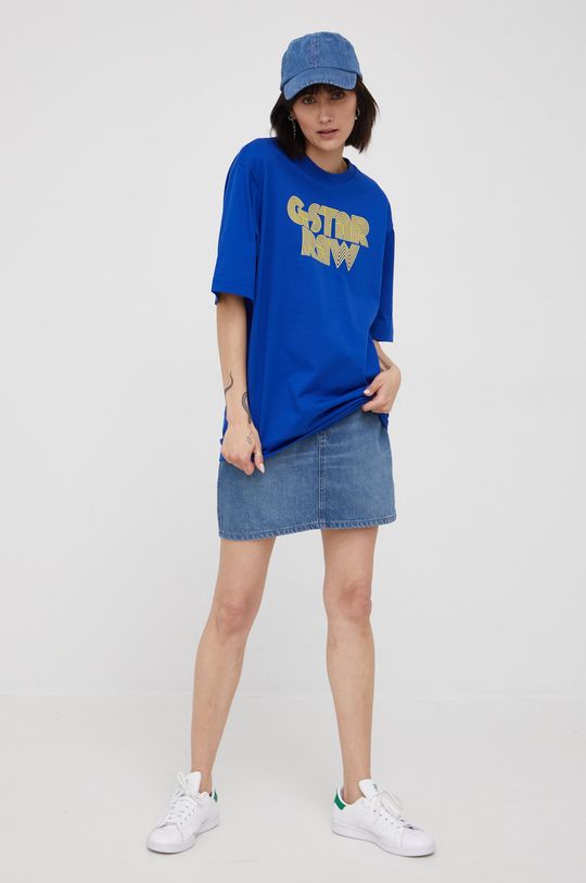G-Star Raw T-shirt bawełniany D21686.C336 niebieski