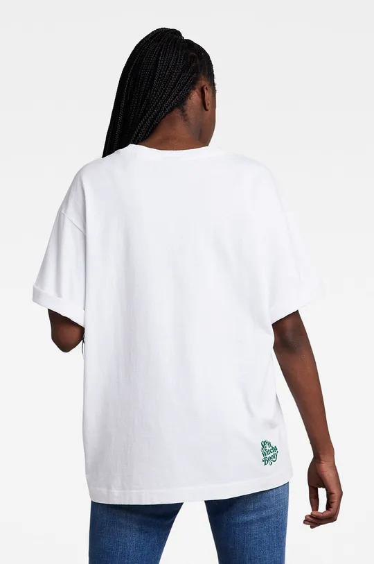 biały G-Star Raw T-shirt bawełniany D21688.C336