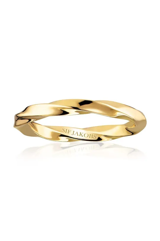 złoty Sif Jakobs Jewellery pierścionek ze srebra pokrytego złotem Damski