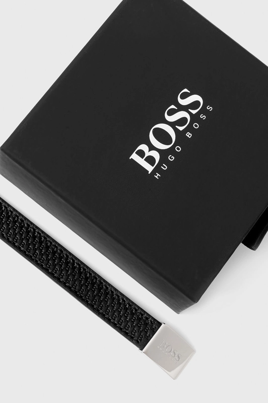 Δερμάτινο βραχιόλι BOSS ασημί