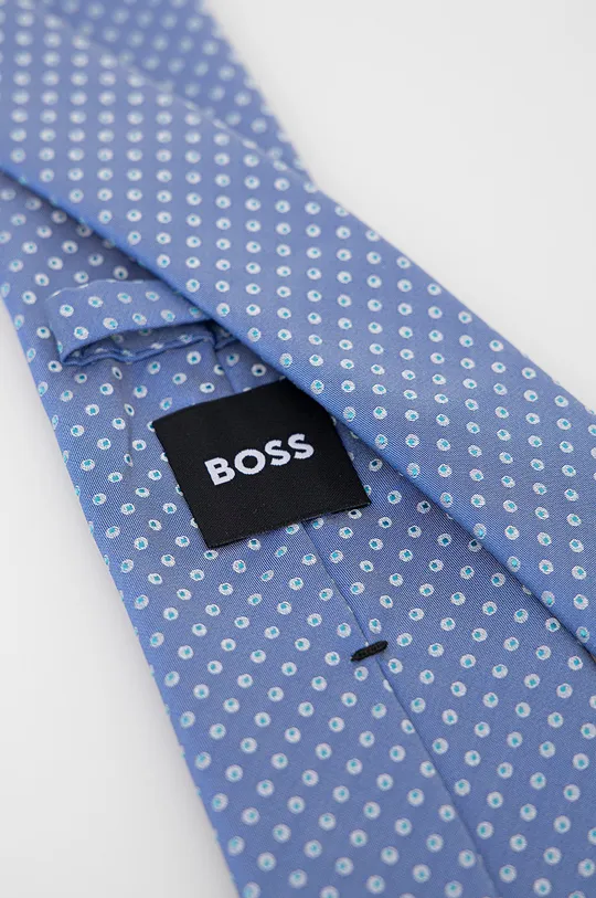 Шелковый галстук BOSS голубой