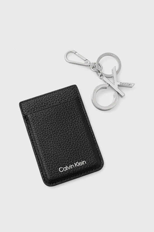 Δερμάτινη θήκη για κάρτες + μπρελόκ Calvin Klein  100% Φυσικό δέρμα
