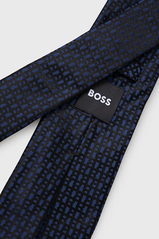 Μεταξωτή γραβάτα BOSS σκούρο μπλε