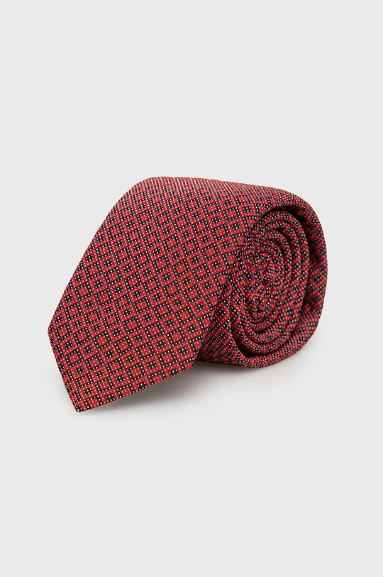 czerwony HUGO krawat z domieszką jedwabiu Męski
