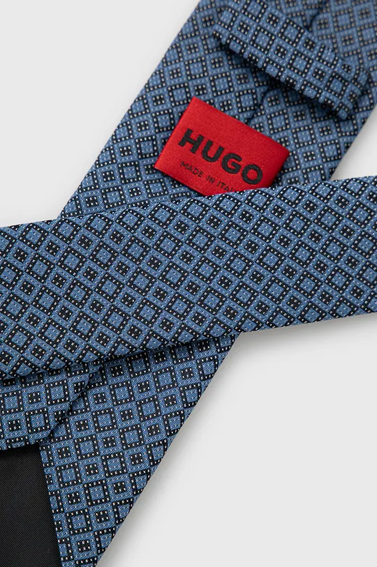 Краватка з домішкою шовку HUGO блакитний