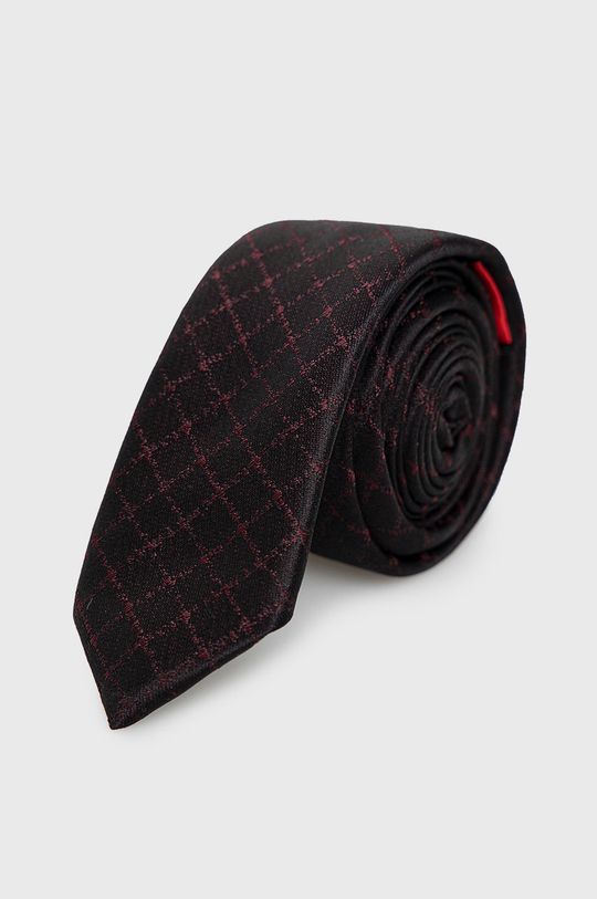 negru HUGO cravată din amestec de mătase De bărbați