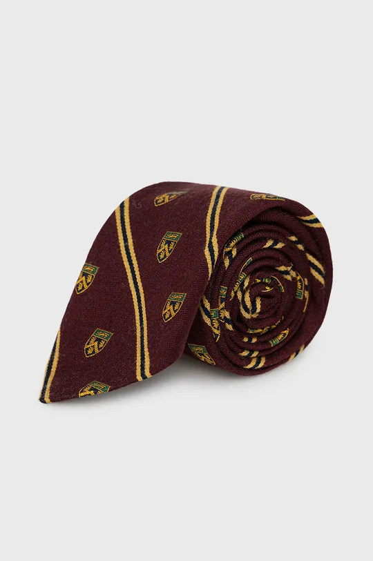 burgundské Vlnená kravata Polo Ralph Lauren Pánsky