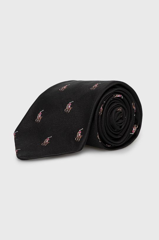 černá Hedvábná kravata Polo Ralph Lauren Pánský