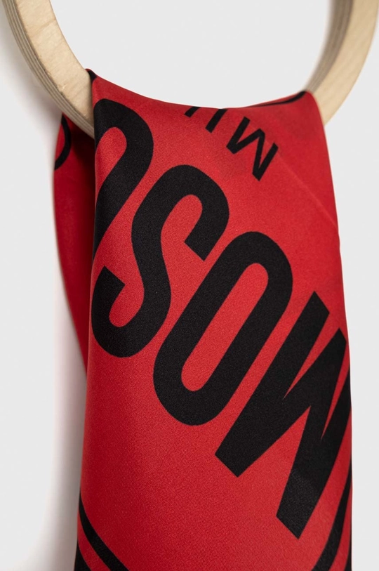 Moschino poszetka jedwabna x Smiley czerwony