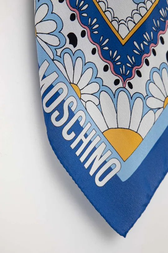 Шелковый платок на шею Moschino голубой