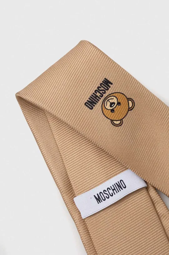 Шовковий галстук Moschino бежевий