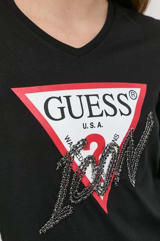 Βαμβακερή μπλούζα με μακριά μανίκια Guess Γυναικεία
